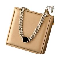 Colar Feminino De Aço Inoxidável Branco Com Corrente Joia Da Moda À Prova d'Água Para Festas E