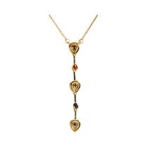 Colar Feminino De Aço Inoxidável Com Pingente De Zircônia Colorida Em Formato De Y E Borla Longa Colar Feminino De Aço Inoxidável Com Pingente De Zircônia Colorida Em Formato De Y E Borla Longa