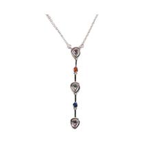 Colar Feminino De Aço Inoxidável Em Forma De Y Com Pingente De Zircônia Colorida, Acessório De Festa Colar Feminino De Aço Inoxidável Em Forma De Y Com Pingente De Zircônia Colorida, Acessório De Festa