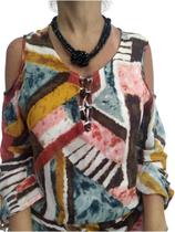 Colar Feminino de Miçanga com Bola Colorido Modelo em Nó