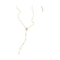Colar Feminino De Moda Com Pingente Em Zircônia Colorida E Franjas Longas Em Formato Y, Joia De