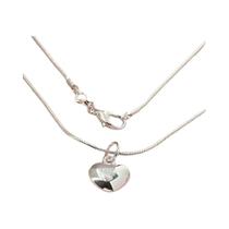Colar Feminino De Prata Esterlina 925 Com Pingente De Coração, Joia De Designer, Corrente De Osso De Colar Feminino De Prata Esterlina 925 Com Pingente De Coração, Joia De Designer, Corrente De Osso De