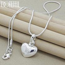 Colar Feminino De Prata Esterlina 925 Com Pingente De Coração, Joia De Designer, Corrente De Osso De Colar Feminino De Prata Esterlina 925 Com Pingente De Coração, Joia De Designer, Corrente De Osso De
