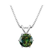 Colar Feminino De Prata Esterlina 925 Com Pingente De Moissanite E Diamante 1ct Presente Para