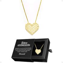 Colar feminino dourado aço + pingente amor coração casual edição limitada presente Qualidade Premium