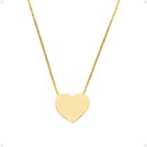 Colar Feminino Dourado Banhado Ouro Aço + Pingente Coração Qualidade Premium Moda Social Delicado