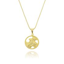 Colar Feminino Dourado Gargantilha com Pingente Ouro 18k Colar Feminino Dourado Gargantilha com Pingente Ouro 18k