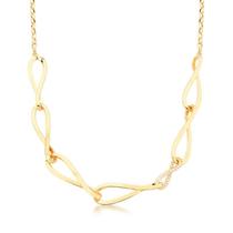 Colar Feminino Elos Entrelaçados Cravejado Infinito Ouro 18k