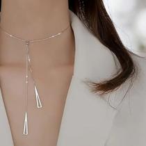 Colar Feminino em Prata 925 com Design Geométrico Moderno e Ajustável
