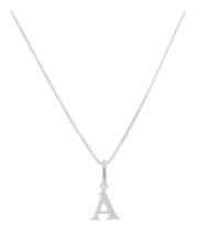 Colar Feminino Em Prata 925 Com Letra Inicial Nome A