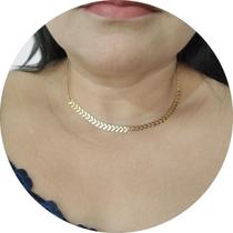 Colar Feminino Escama de Peixe Folheado a Ouro 18K Banhado