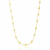 Colar Feminino Esferas Clássica Banhado a Ouro 18K Colar Feminino Esferas Clássica Banhado a Ouro 18K