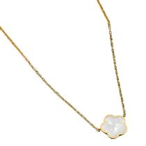 Colar Feminino Flor De Trevo Com Madrepérola - Virginia