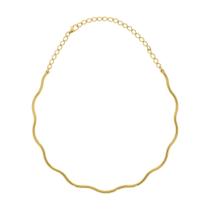 Colar Feminino Gargantilha Choker Aro Ondulado Banhado a Ouro 18k Semijoia Verniz Italiano