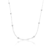 Colar Feminino Gargantilha com Bolinhas Prata Minimalista