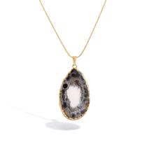 Colar Feminino Geodo Natural - Banhado em Ouro 18k
