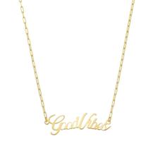 Colar feminino good vibes folheado à ouro 18k