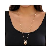 Colar Feminino Gótico Sexy Com Corrente Longa De Cobra E Pingente De Bola Brilhante Em Formato De