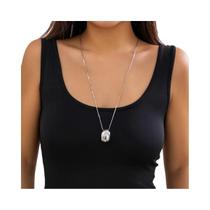 Colar Feminino Gótico Sexy Com Corrente Longa De Cobra E Pingente De Bola Brilhante Em Formato De Colar Feminino Gótico Sexy Com Corrente Longa De Cobra E Pingente De Bola Brilhante Em Formato De