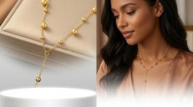Colar Feminino Gravatinha Bolinhas Ouro Luxo Aço Inoxidável Colar Feminino Gravatinha Bolinhas Ouro Luxo Aço Inoxidável
