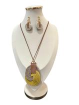 Colar Feminino Kit Com Brinco Corda Estiloso Festa Maxi lite