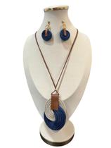 Colar feminino kit com brinco corda estiloso festa