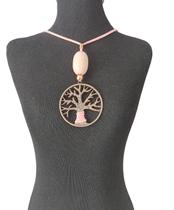 Colar Feminino Longo Árvore da Vida Regulável Cordão