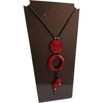 Colar feminino longo Vermelho Esscuro Resina Você Pode