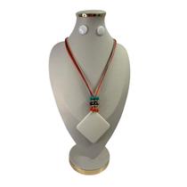 Colar feminino luxo corda maxi pauba resina kit com brincos Colar feminino luxo corda maxi pauba resina kit com brincos