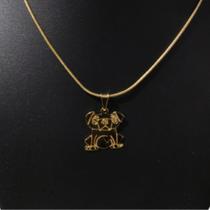 Colar Feminino Mãe de Pet Pingente Raças Corrente Semi-Jóia