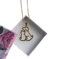 Colar Feminino Mãe de Pet Pingente Raças Corrente Semi-Jóia