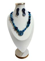 Colar Feminino Maxi Cristal Kit Com Brinco Elegante Cristal