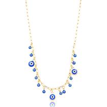 Colar Feminino Mini Olhos Gregos Banhado a Ouro 18k Colar Feminino Mini Olhos Gregos Banhado a Ouro 18k