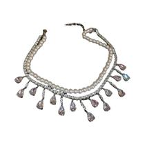 Colar Feminino Multicamadas Com Corrente De Pérola E Strass, Gargantilha De Cristal De Luxo Para