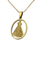 Colar feminino nossa senhora dourado inox 50cm pd97 Colar feminino nossa senhora dourado inox 50cm pd97