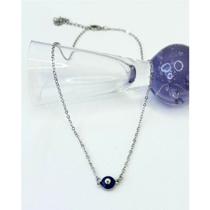 Colar Feminino Olho Grego Prateado Colar Feminino Olho Grego Prateado