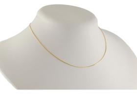 Colar Feminino Ouro 18k Corrente Veneziana 0.8 45 Cm Cordão Amarelo