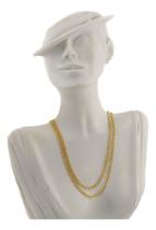 Colar Feminino Ouro 18k Grumet Diamantada 2.2 70 Cm Maciça