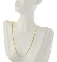 Colar Feminino Ouro 18k Veneziana 3 Diamantada Maciça 70 Cm Amarelo