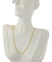 Colar Feminino Ouro 18k Veneziana 4 Diamantada 45 Cm Maciça