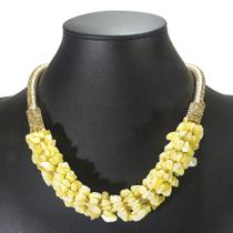 Colar Feminino Pedras Choker Corrente Blogueira Várias Cores - colar 0011