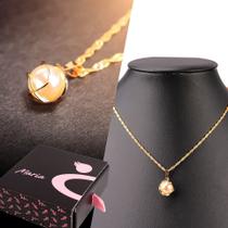 Colar feminino perola ponto de luz B-rinde caixa barato