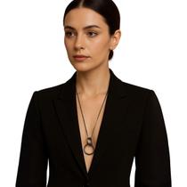 Colar Feminino Pingente Argolas Metálicas Entrelaçadas - Colar Feminino Pingente Argolas Metálicas Entrelaçadas -