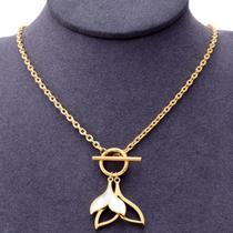 Colar Feminino Pingente Calda De Sereia Banhado A Ouro 18k
