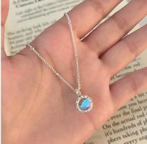 Colar Feminino Ponto De Luz Furta-cor Corrente Banhada prata 925 Colar Feminino Ponto De Luz Furta-cor Corrente Banhada prata 925