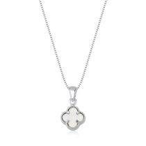 Colar Feminino Prata 925 Pingente Trevo Cravejado
