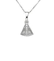 Colar feminino prateado inox nossa senhora 50cm pia285