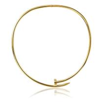 Colar feminino Prego dourado semijoia de luxo aço inoxidável banhada a ouro 18k