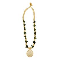 Colar Feminino Resina Pedras Pingente Folheado Ouro Biju Store C26 Colar Feminino Resina Pedras Pingente Folheado Ouro Biju Store C26