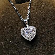 Colar Feminino Romântico De Luxo Com Pingente De Zircônia Cúbica Prateada Huitan Joias De Casamento